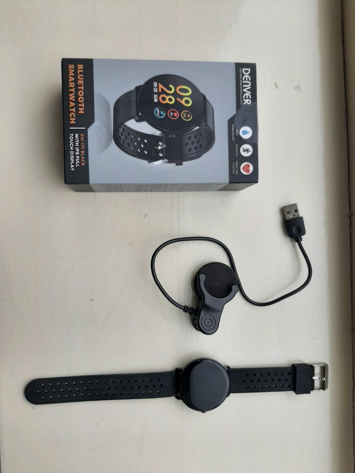 Smartwatch Denver SW-171 Bluetooth Zwart, Afstand, Zwart, Ophalen of Verzenden, Zo goed als nieuw