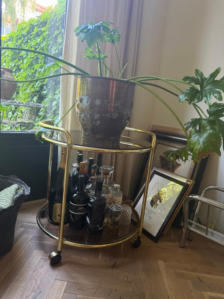 Gouden Drankenkastje op Wielen - Serveerwagen, Ophalen, Zo goed als nieuw