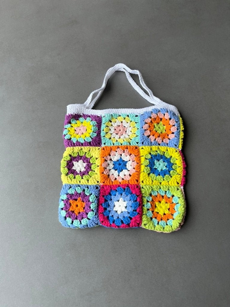 Nieuw katoenen granny square tasje, 20x20 cm, Verzenden, Nieuw, Overige kleuren, Overige typen