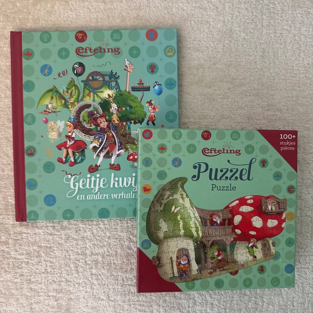 Zeldzame Efteling Puzzel Dwergen 100st & Boek Geitje Kwijt, Ophalen, Meer dan 50 stukjes, Zo goed als nieuw, 6 jaar of ouder
