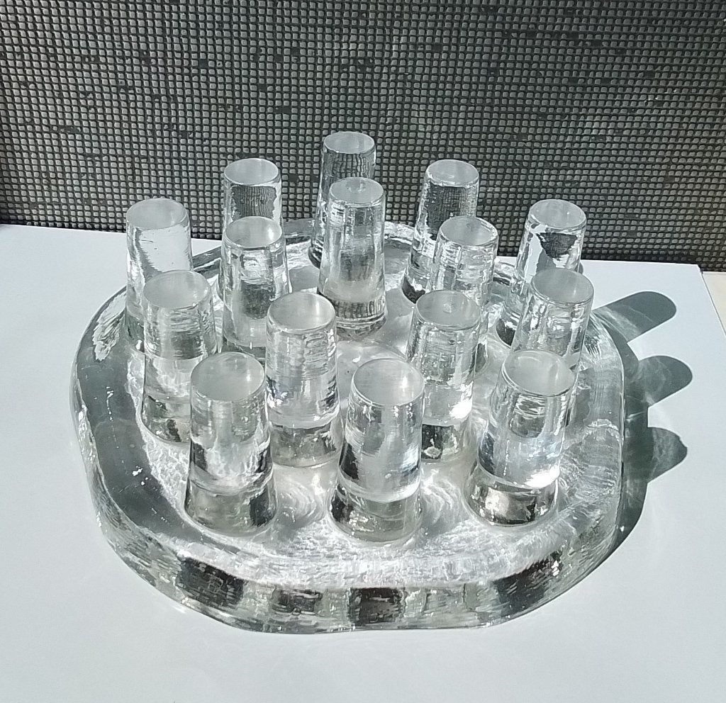 georg shutte glazen theelicht/theewarmer jaren 70, Antiek en Kunst, Antiek | Glas en Kristal, Verzenden