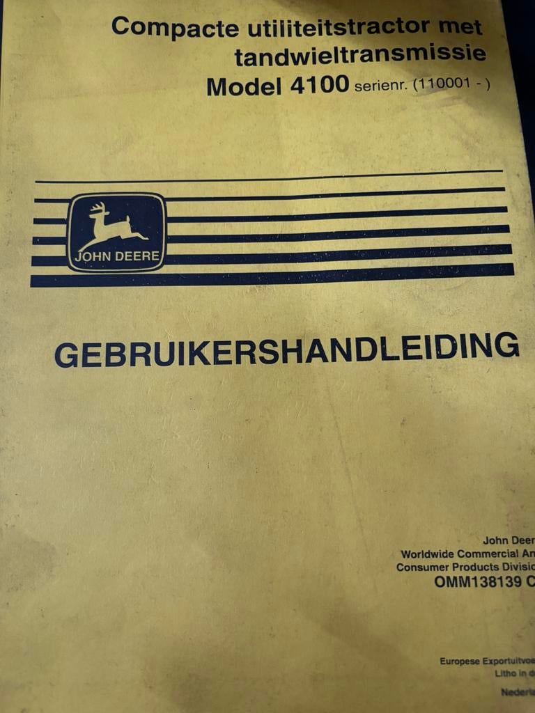 John deere handleiding 4100 trekker, Ophalen of Verzenden
