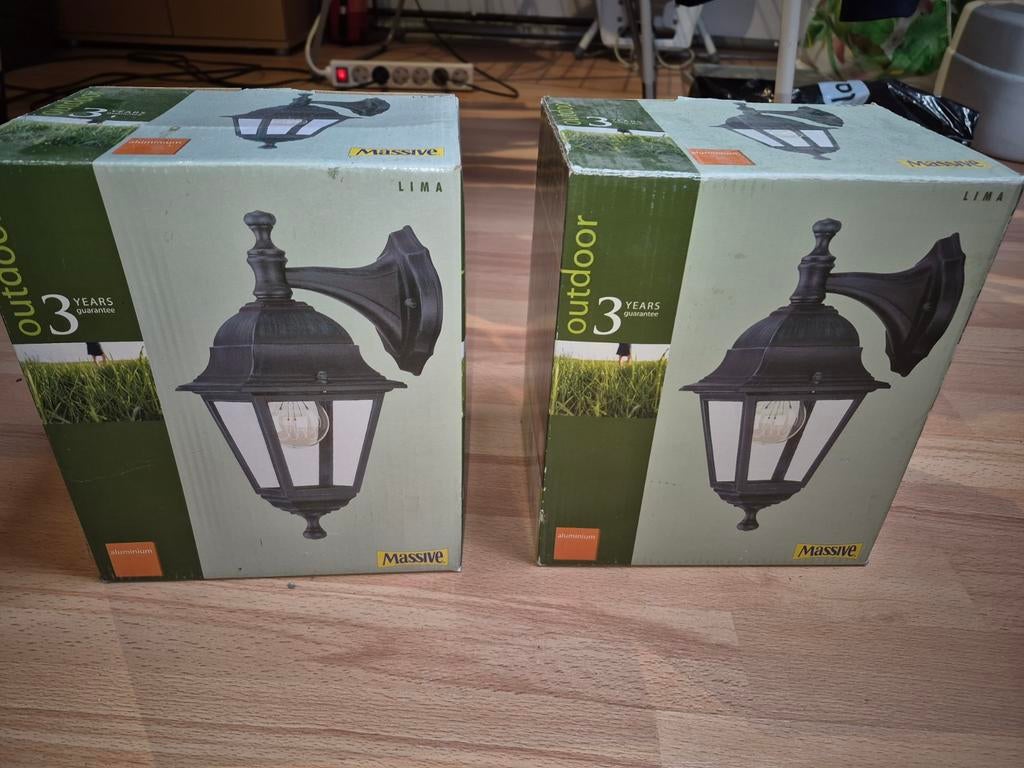 2x Massive Lima buitenlampen, wandlamp, aluminium, nieuw, Ophalen of Verzenden