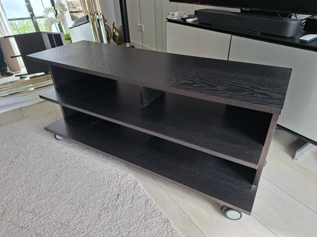 TV/Stereo Meubel op wielen - Donkerbruin, Ophalen of Verzenden