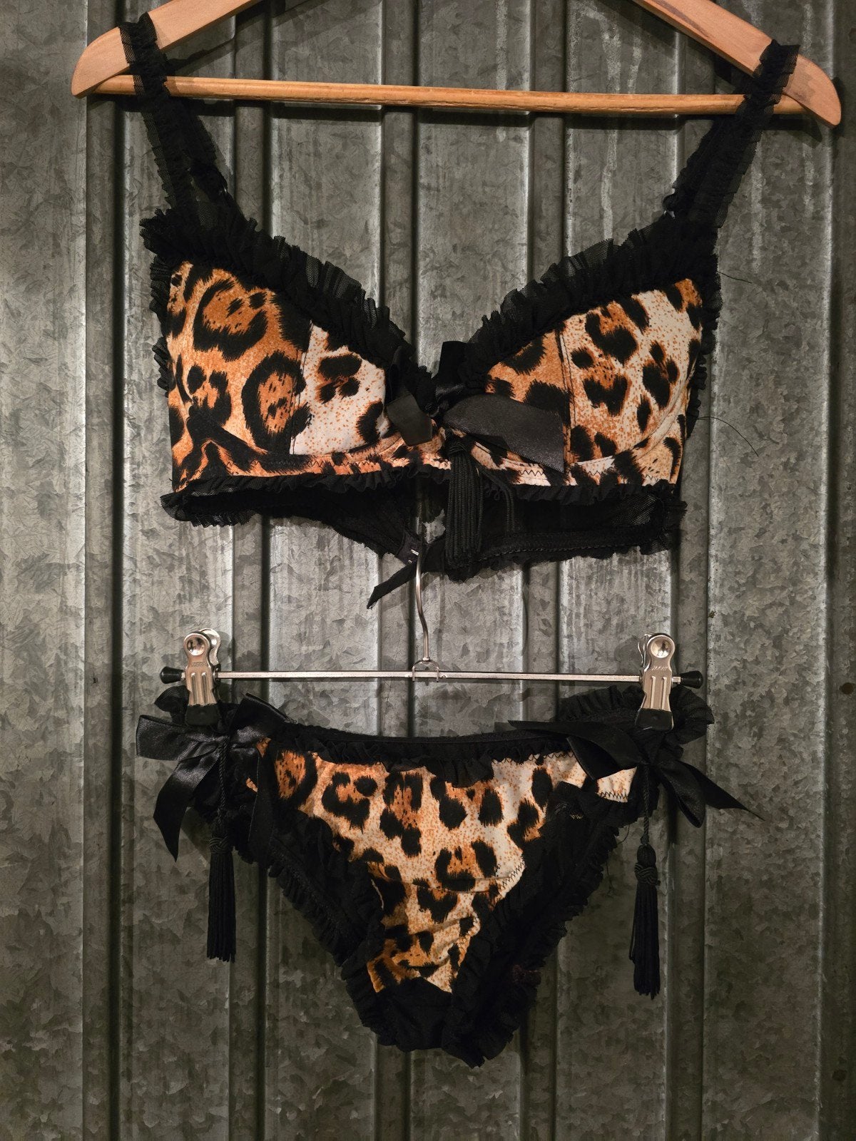 Leopard Lingerie Setje met 'Meow' Detail, Onbekend, Verzenden, Meerkleurig, Setje