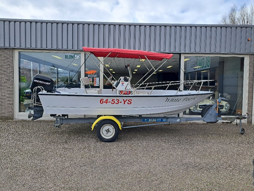 Lodgic boot met Mercury 60pk buitenboordmotor, Watersport en Boten, Gebruikt, Buitenboordmotor, Polyester, Consoleboot