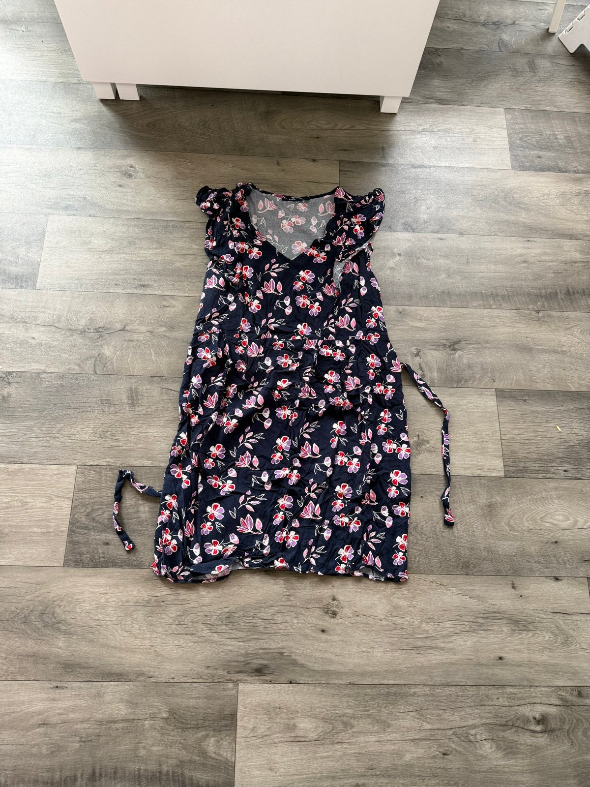 Donkerblauwe bloemen zomerjurk Kiabi maat 46-48, Blauw, Maat 46/48 (XL) of groter, Ophalen of Verzenden, Zo goed als nieuw
