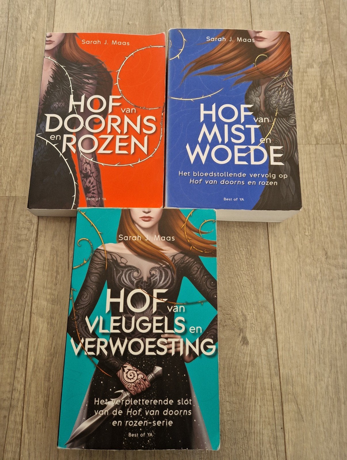 Boeken sarah j maas hof van doorns en rozen woede vleugels, Boeken, Fantasy, Zo goed als nieuw, Ophalen of Verzenden