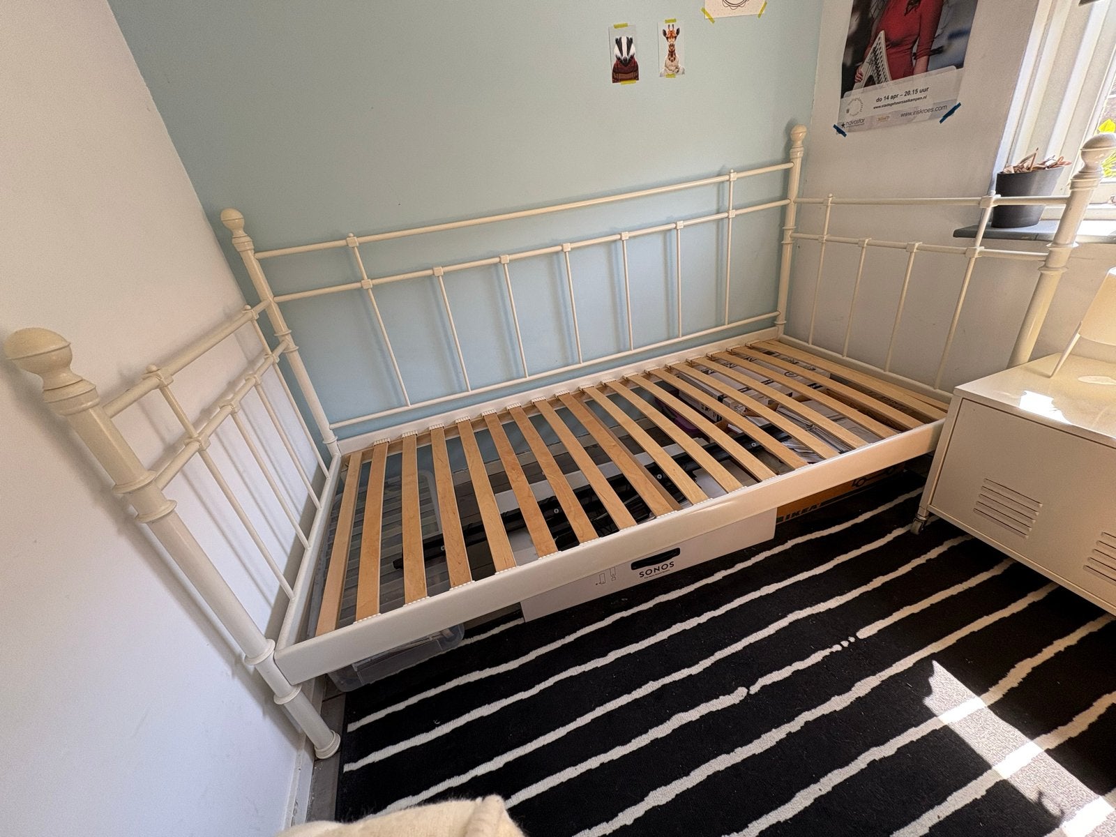 IKEA Tromsnes bedbank wit, Ophalen, Eenpersoons, Wit, Zo goed als nieuw