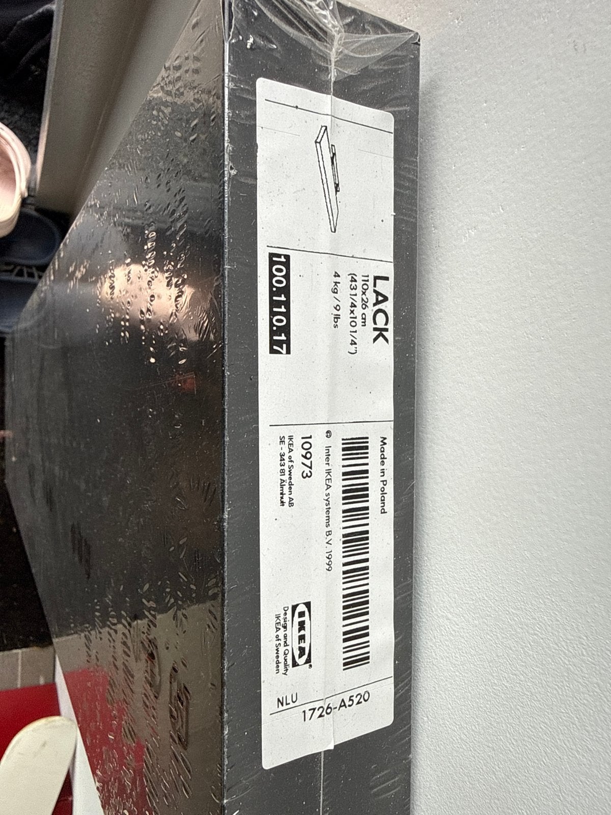 IKEA LACK Wandplank Zwart 110x26 cm Nieuw in verpakking, Ophalen of Verzenden, Nieuw