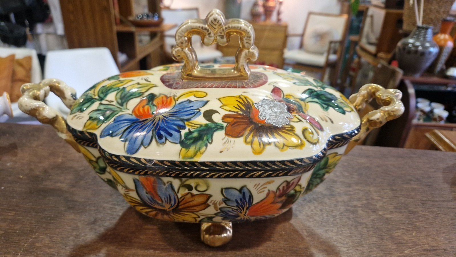 Antieke dekschaal H. Bequet Quaregnon, Made in Belgium, Ophalen of Verzenden