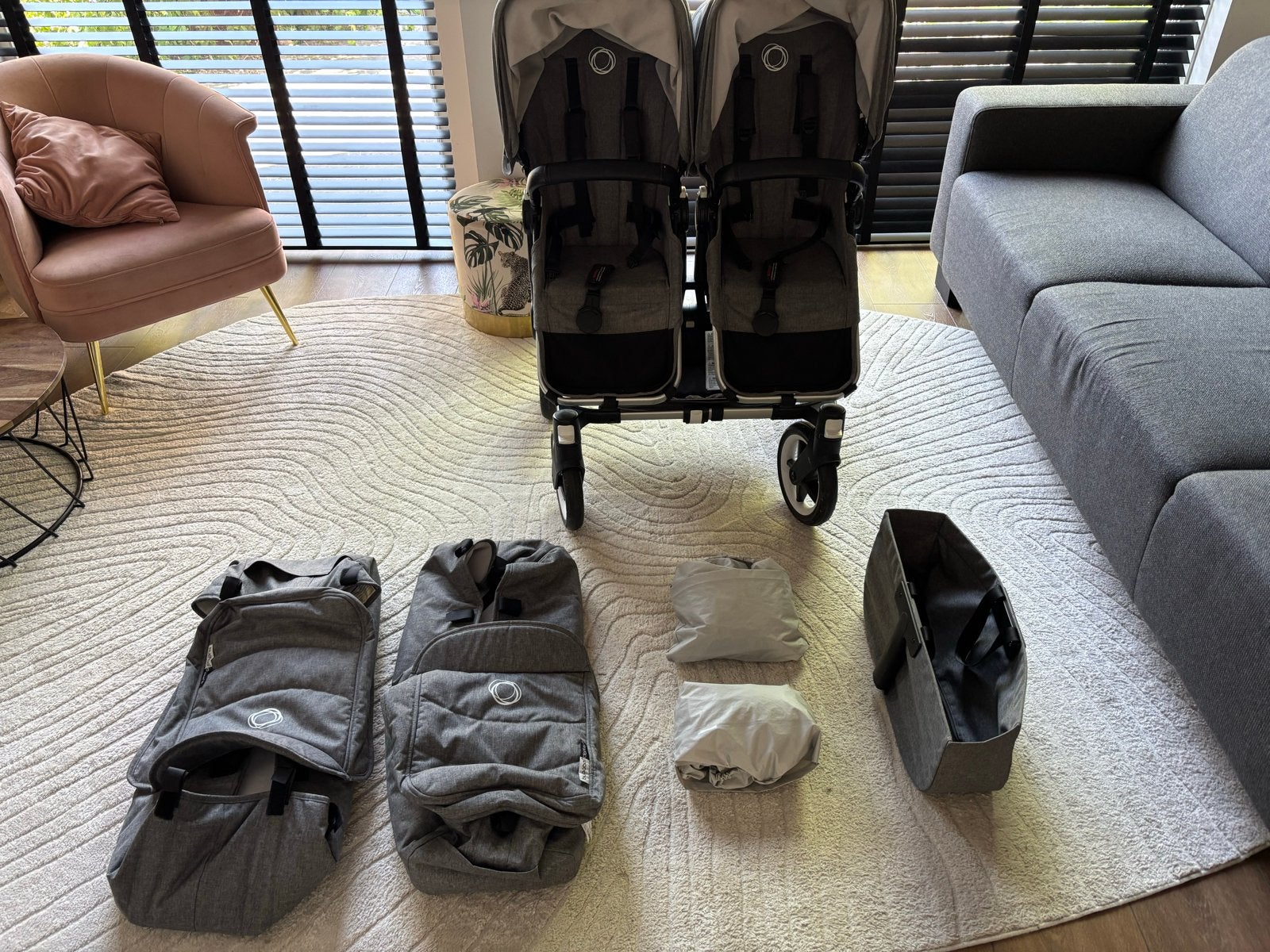 Complete set Bugaboo Donkey 3 tweeling kinderwagen, Gebruikt, Ophalen, Kinderwagen, Duowagen
