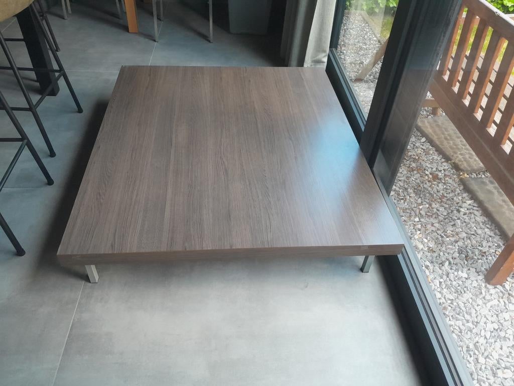 Moderne salontafel - rechthoekig, donker hout, Zo goed als nieuw, Modern, minimalistisch, Minder dan 50 cm, Rechthoekig