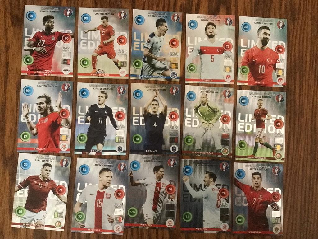 Panini  euro 2016. Limited cards, Verzenden, Zo goed als nieuw, Meerdere plaatjes