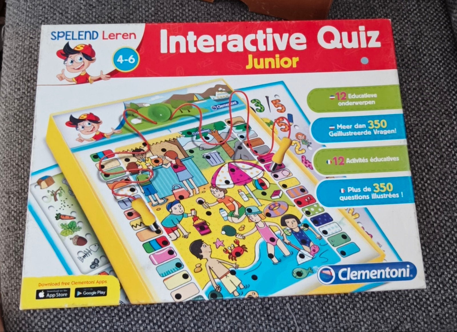 Clementoni Interactive Quiz Junior 4-6 jaar, Ophalen of Verzenden, Zo goed als nieuw, Taal en Lezen, Met licht