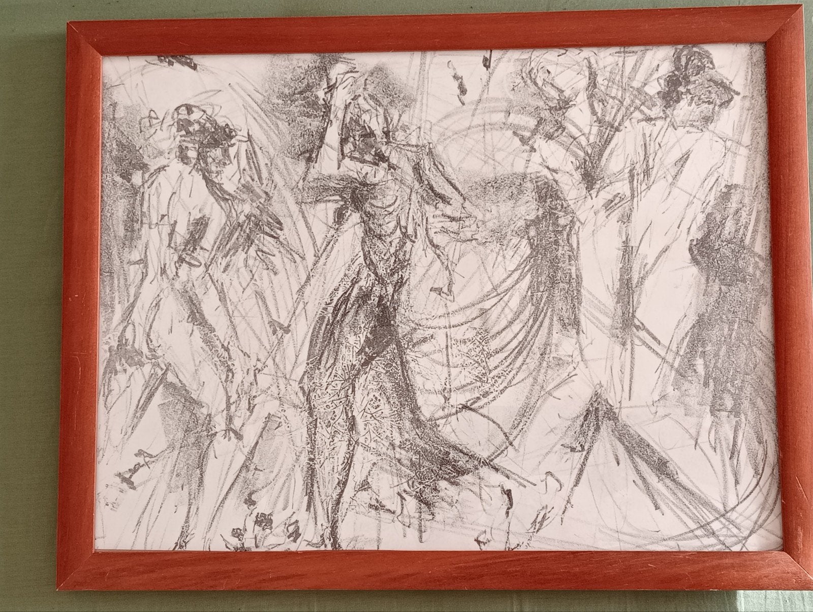 Litho met drie figuren 1990, Antiek en Kunst, Kunst | Litho's en Zeefdrukken, Ophalen of Verzenden