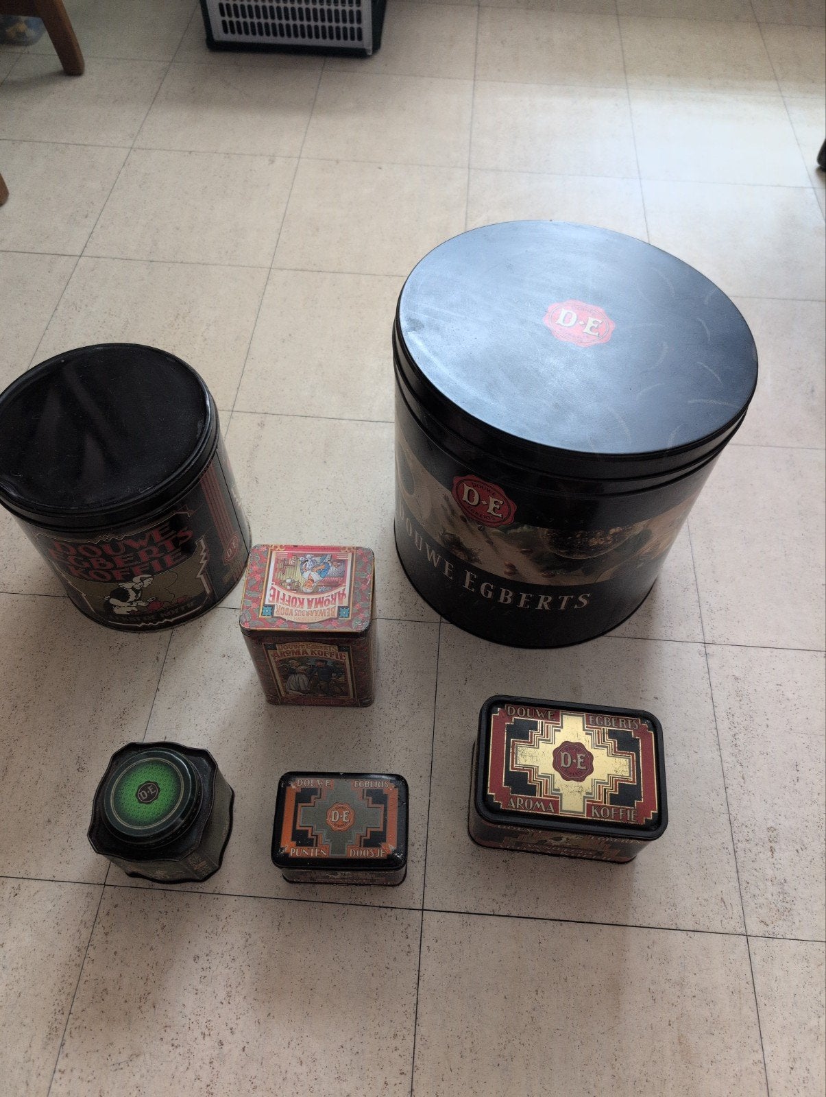 6 xDouwe Egberts Blikken - Groot en Klein, Ophalen, Gebruikt, Koffie, Douwe Egberts