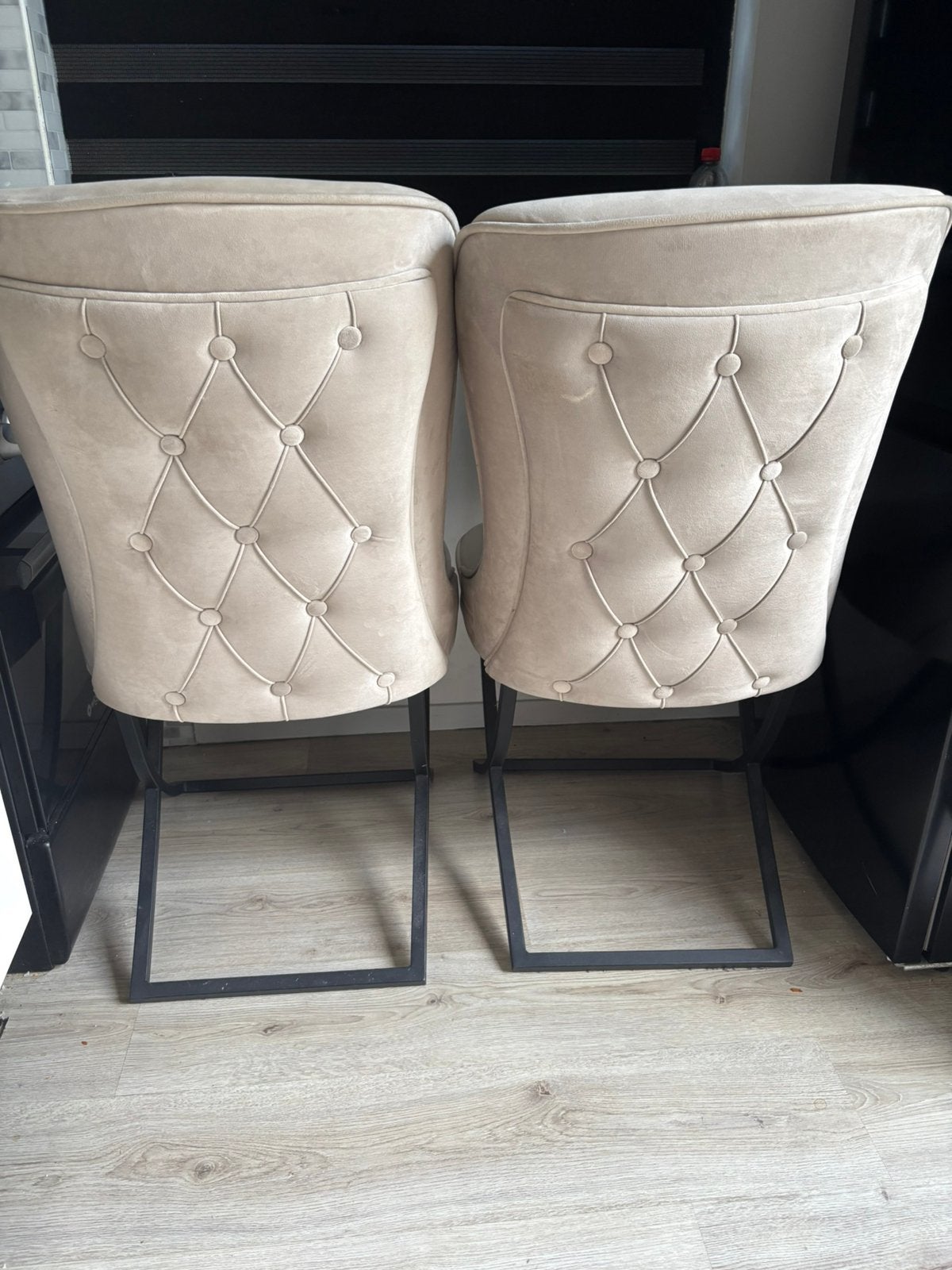 4 Eetkamerstoelen velvet €35 p.s., Huis en Inrichting, Stoelen, Ophalen, Overige kleuren, Velvet chique, Zo goed als nieuw