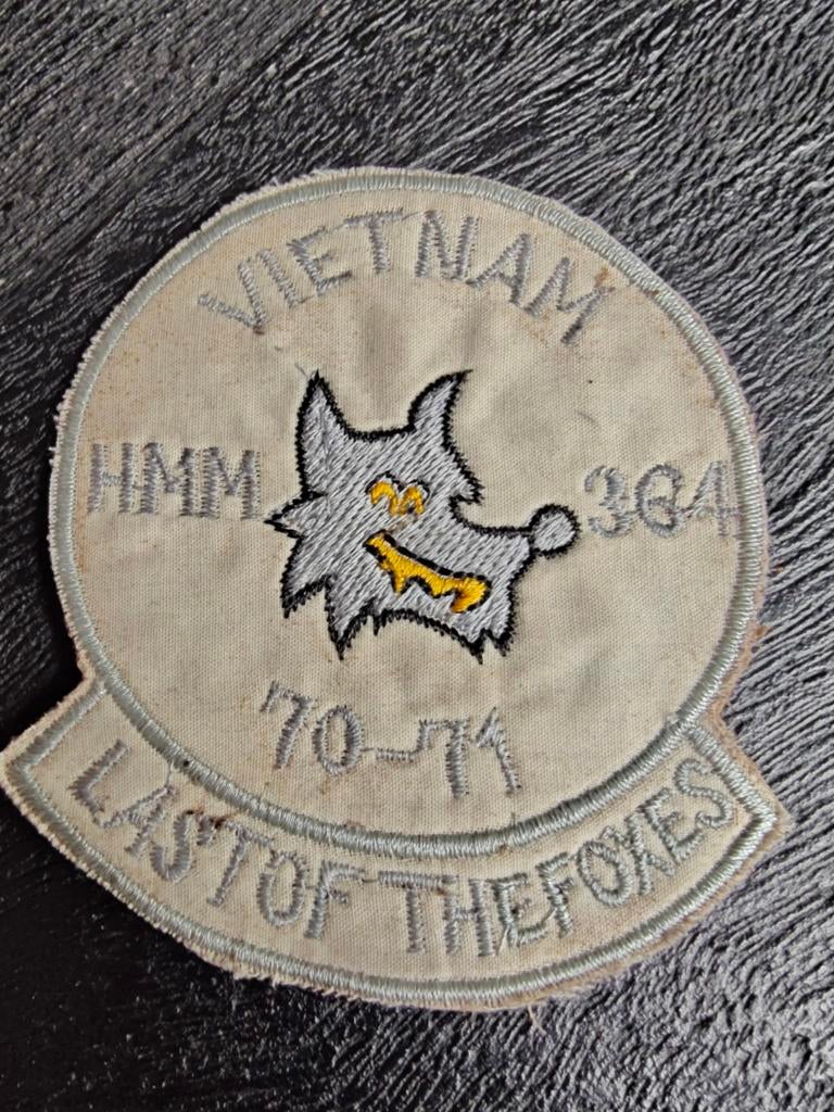 USMC Marine HMM-364 Vietnam 70-71 LAST OF THE FOXES Vietnam, Verzamelen, Ophalen of Verzenden, Marine, Amerika, Embleem of Badge
