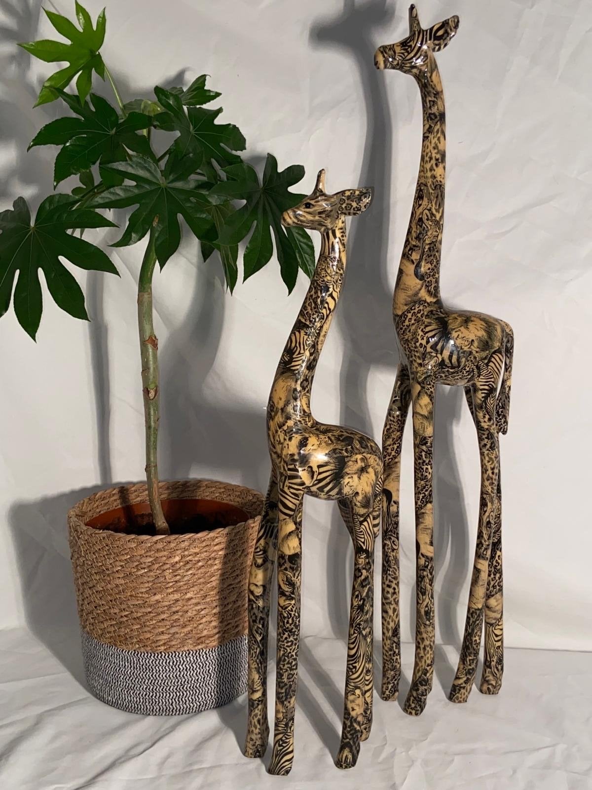 Decoratieve Giraffen Beelden - Afrikaanse Stijl, Beeld, Hout, Overige stijlen, 50 - 100 cm