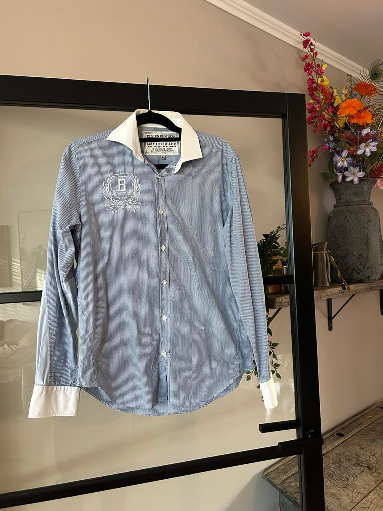 Boston Brothers overhemd maat M, Ophalen of Verzenden, Gedragen, Blauw, Halswijdte 39/40 (M)