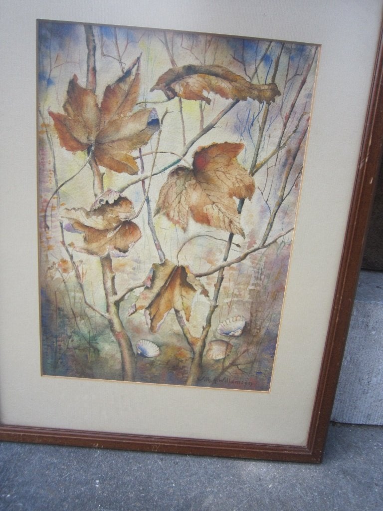 Mooi Herfst schilderij,, Blad/Schelpen, Wilh A.Willemsen,, Antiek en Kunst, Kunst | Schilderijen | Klassiek, Ophalen, Overige onderwerpen