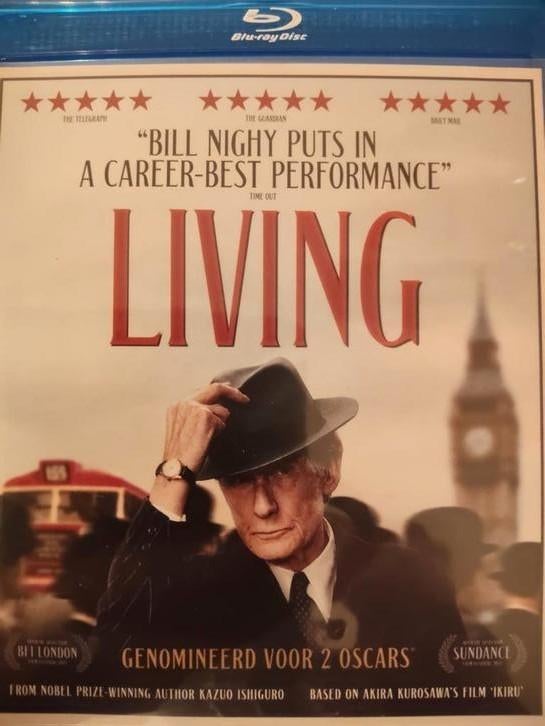 Living Bluray NL ZGAN Drama film met Bill Nighy, Cd's en Dvd's, Blu-ray, Ophalen of Verzenden, Zo goed als nieuw, Drama