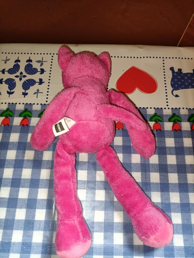 Hema roze poes knuffel met magneten in handen 23 cm, Kinderen en Baby's, Speelgoed | Knuffels en Pluche, Ophalen of Verzenden