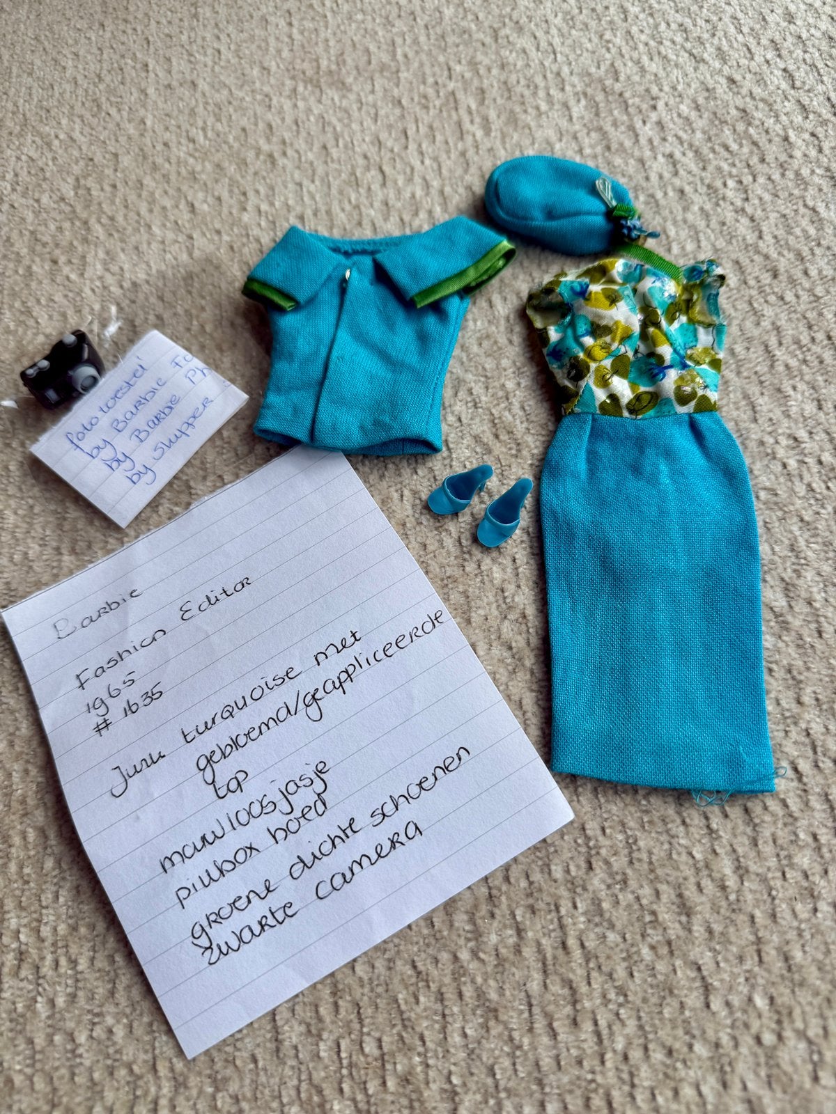 Vintage barbie kleding Fashion Editor #1635, Ophalen of Verzenden, Gebruikt, Kleertjes