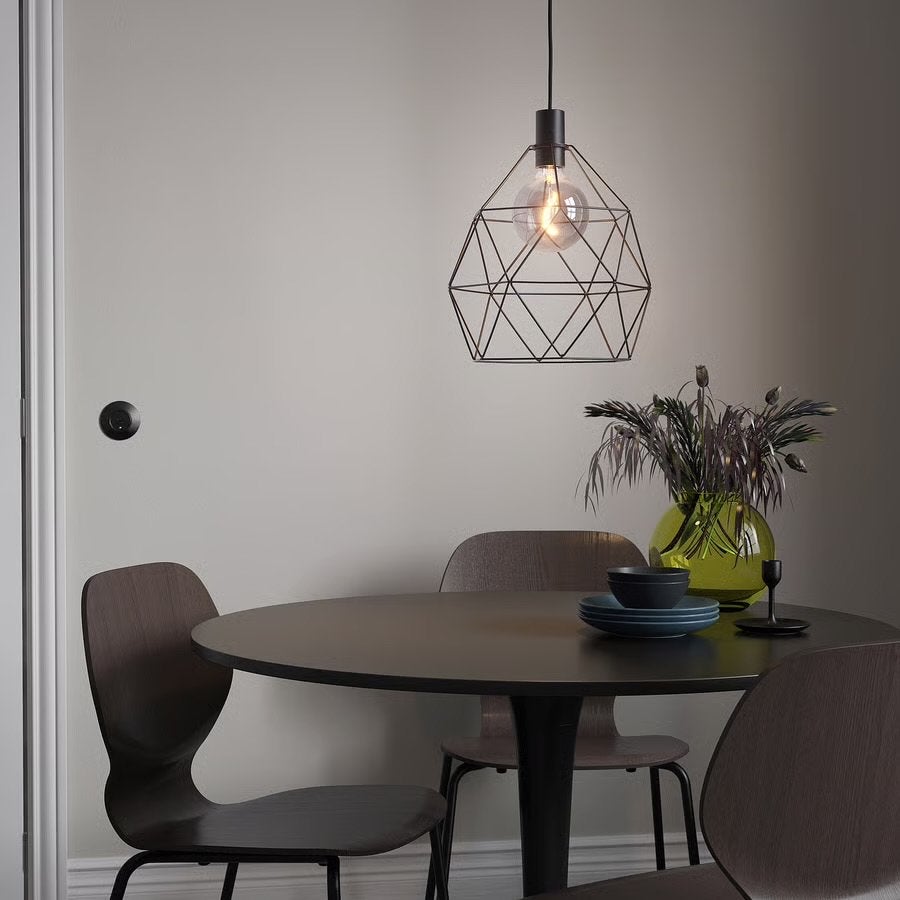 IKEA Brunsta lampenkap met Molnart LED lamp, Ophalen, Zo goed als nieuw, Metaal, E27 (groot)