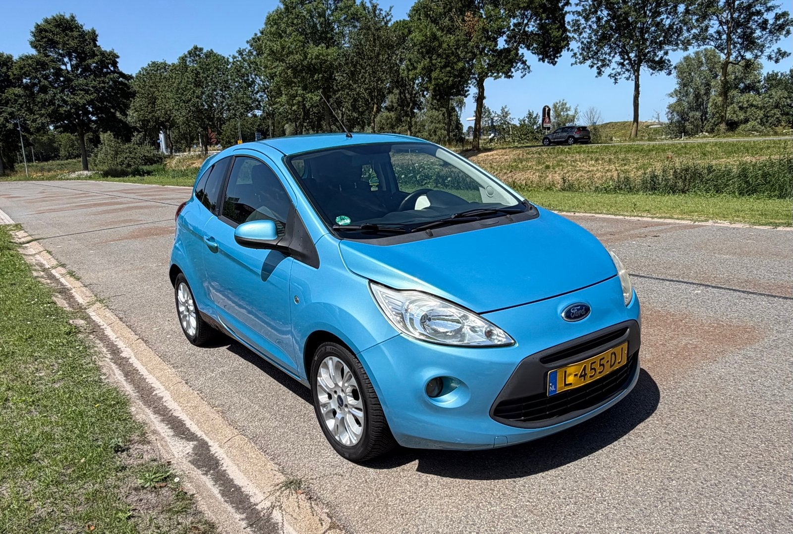 Ford Ka 1.2 51KW 2009 Blauw met werk!, Auto's, Voorwielaandrijving, Stof, Elektrische ramen, 1242 cc