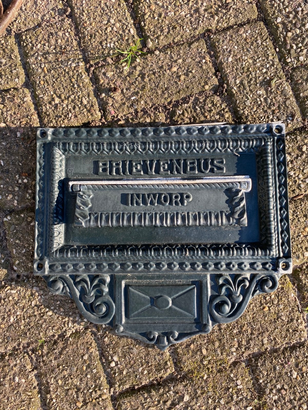 Brievenbus muurplaat, Tuin en Terras, Brievenbussen, Ophalen, Gebruikt, Aluminium
