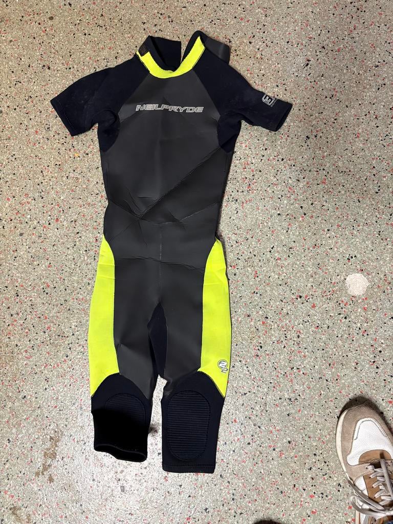 NeilPryde Wetsuit - Zwart/Neon Geel - Maat 138, Ophalen, Zo goed als nieuw, Dame of Heer, Wetsuit