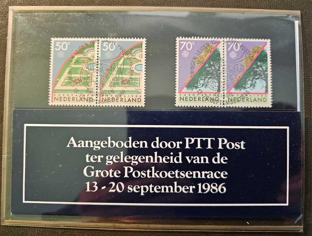 Postzegelmapje PTT Post Grote Postkoetsenrace 1986, Postzegels en Munten, Postzegels | Nederland, Postfris, Na 1940, Ophalen of Verzenden