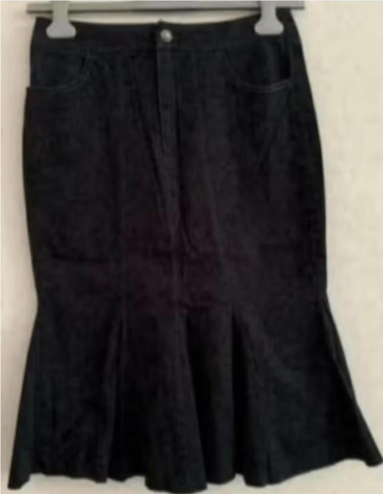 Blauwe rok met krijtstreepje; caro; c.a.r.o.; maat 36, Kleding | Dames, Rokken, Blauw, Ophalen of Verzenden, Zo goed als nieuw