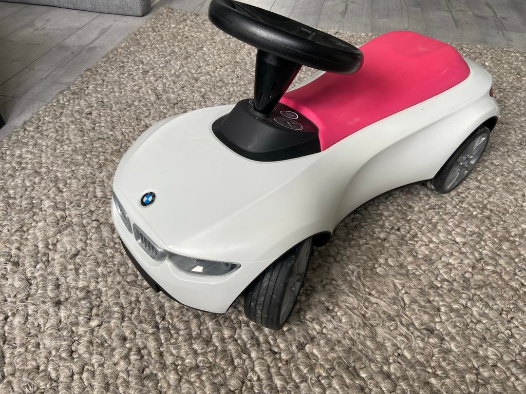 BMW Loopauto voor kinderen - Wit met roze zitting, Ophalen of Verzenden, Gebruikt, Loopvoertuig