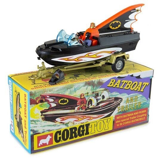 CORGI | BATBOAT MET TRAILER EN BATMAN EN ROBIN CLASSIC  1:46, Verzenden, Nieuw, Auto, Corgi