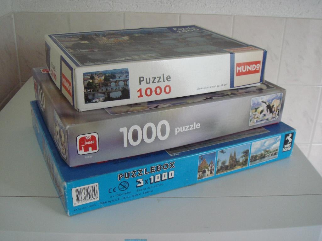 Legpuzzel - 3 stuks, Ophalen of Verzenden, 500 t/m 1500 stukjes, Gebruikt, Legpuzzel
