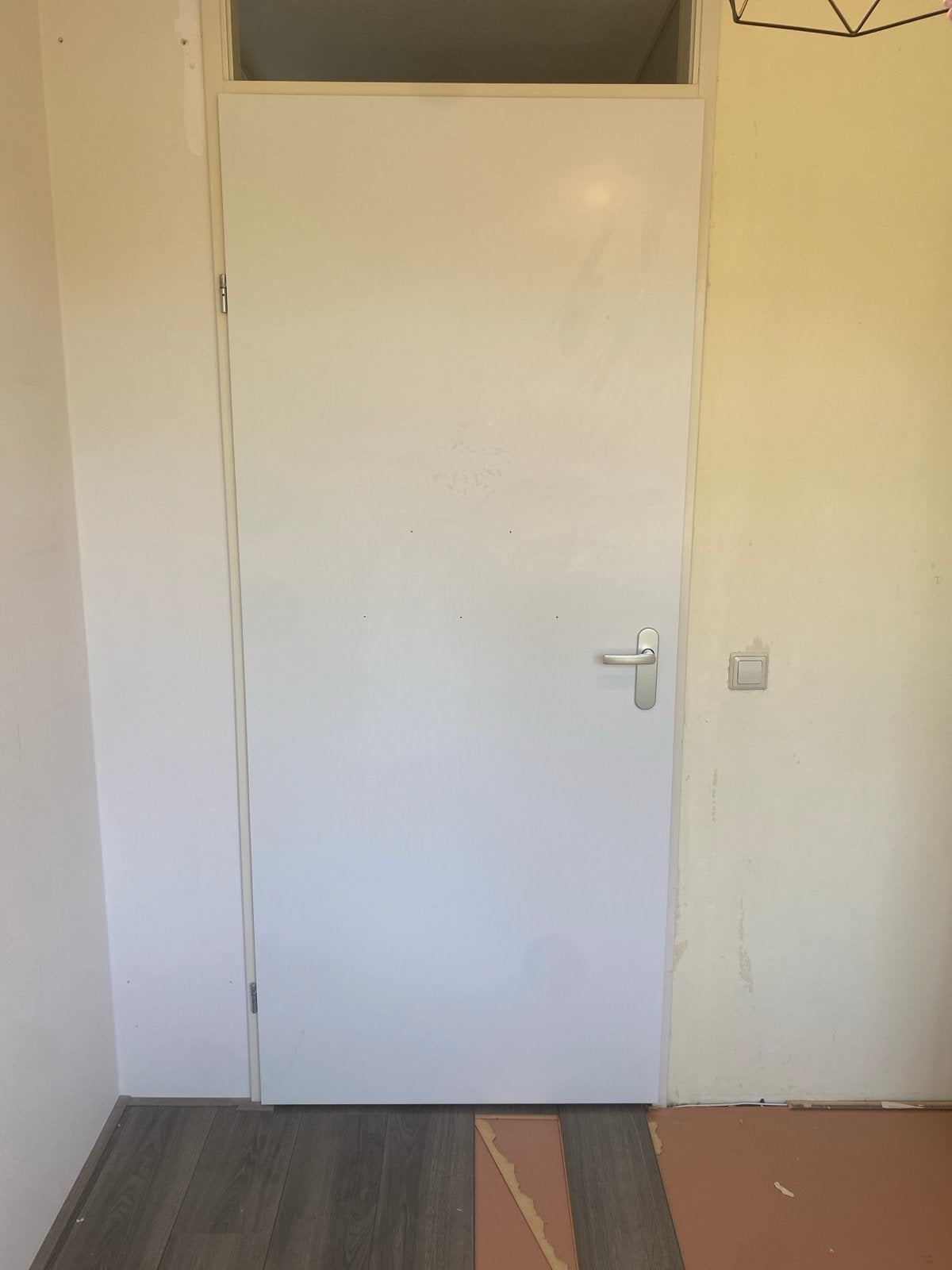 Witte binnendeur met binnenbeslag (links) - 90x211, Ophalen, Gebruikt, 80 tot 100 cm, Binnendeur