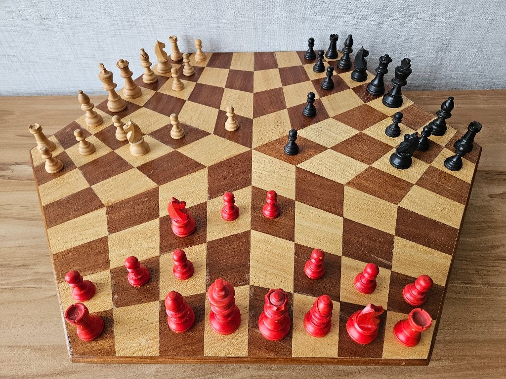 Schaakspel voor 3 spelers Uniek, Drie of vier spelers, Ophalen of Verzenden, Gebruikt
