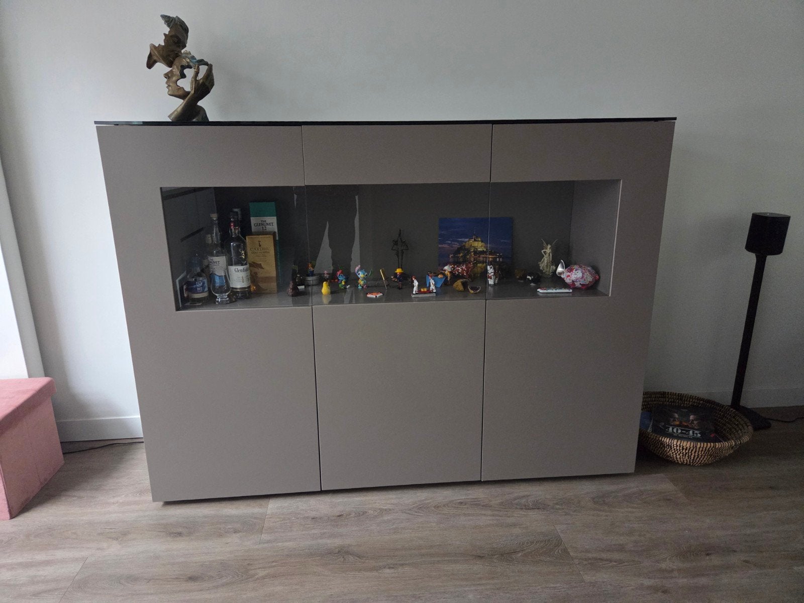 te koop leverkleurig dressoir van het merk " karat ", Ophalen, Glas, 150 tot 200 cm, Gebruikt