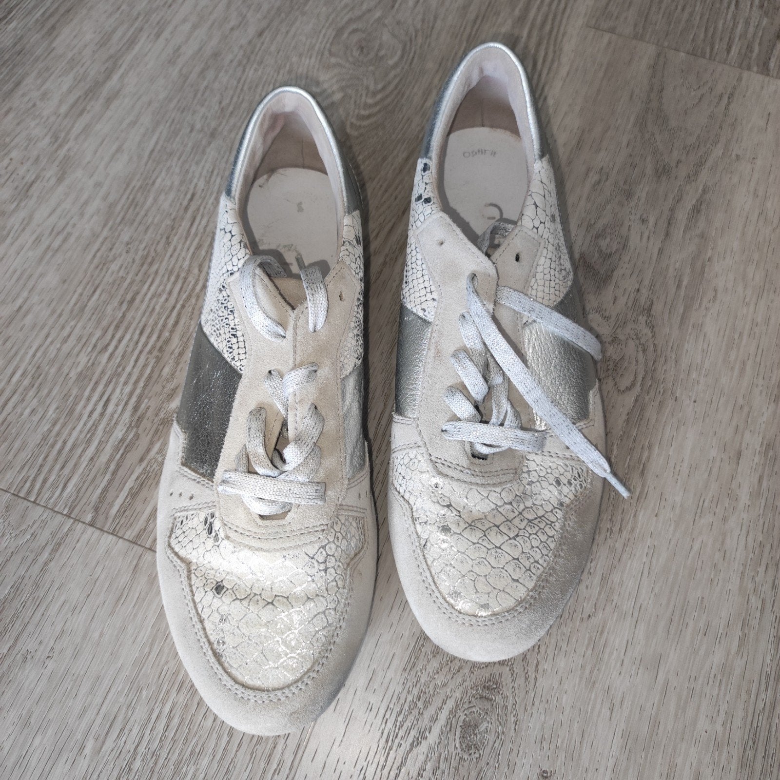Gabor dames leren sneakers maat 38,5 G - Grijs, zilver, wit, Verzenden