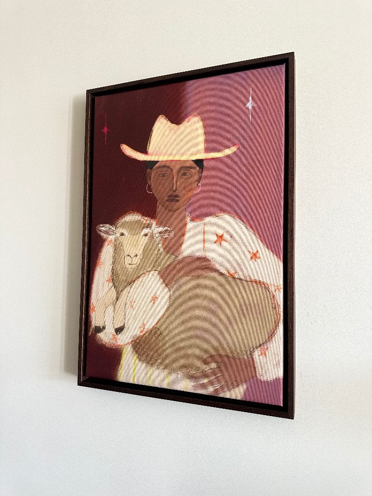 Studio Vreeken Canvas Girl with her Sheep, Ophalen, 40 cm, 60 cm, Nieuw