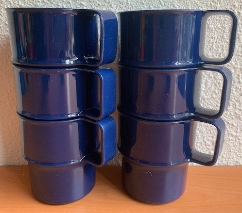 Mepal Rosti Classic: 6x beker 314  in blauw, Caravans en Kamperen, Lochem, Ophalen of Verzenden, Zo goed als nieuw, Mepal