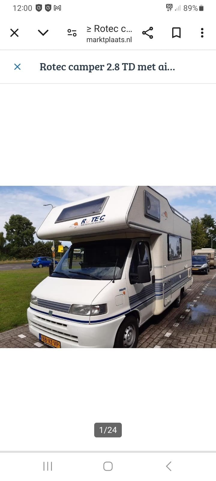 Rotec camper 2.8 TD met airco en fietsendrager, Standaard zit, Alkoof, Ringverwarming, Fiat