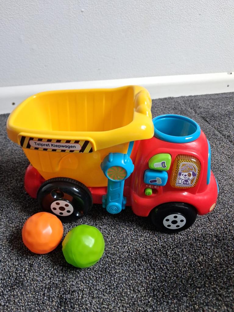 VTech Telpret Kiepwagen met geluid en licht, Ophalen of Verzenden, Gebruikt, Auto of Voertuig, Met licht