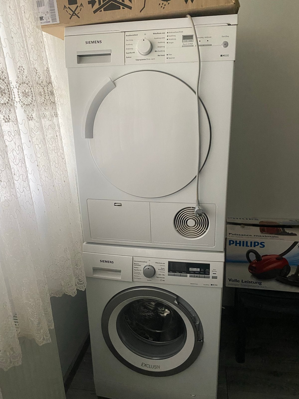 Siemens wasmachine + droger, Witgoed en Apparatuur, Wasmachines, Ophalen, Zo goed als nieuw, Voorlader, 85 tot 90 cm