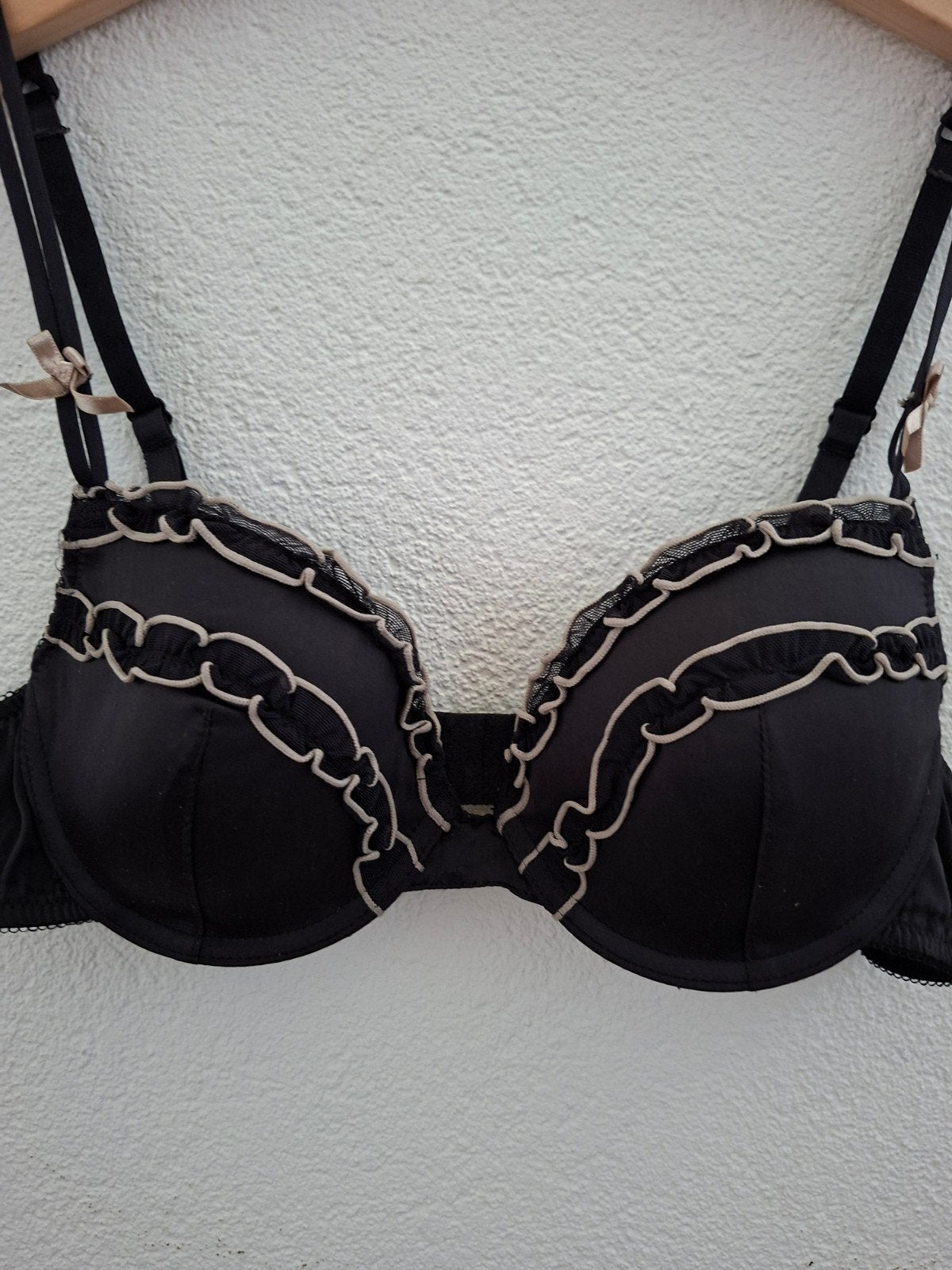 Hunkemöller BH 75B - Zwart met beige details, Hunkemöller, Verzenden, Zwart, BH