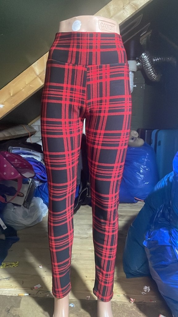 Nieuw! Warme Gevoerde Geruite Leggings - Tartan - L t/m XXL, Legging, Overige kleuren, Nieuw, Overige maten