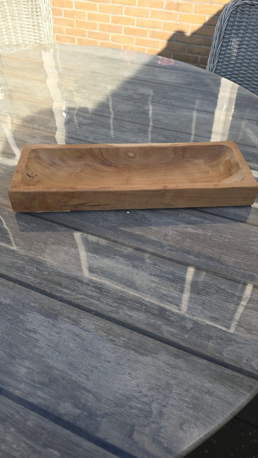 Nieuw DIJK Natural Collections Teakhouten Schaal, Huis en Inrichting, Ophalen of Verzenden, Nieuw, Rond, Hout